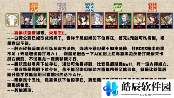 天地劫幽城再临ssr排行推荐 角色强度排行