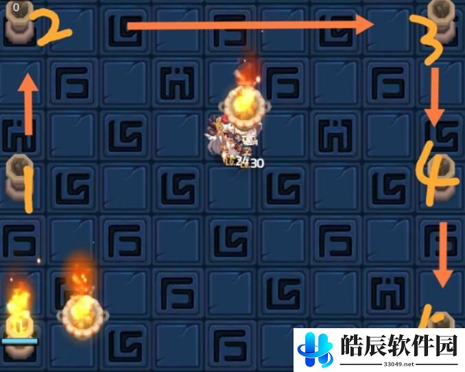 坎公骑冠剑迷宫4怎么走 迷宫4点火顺序攻略