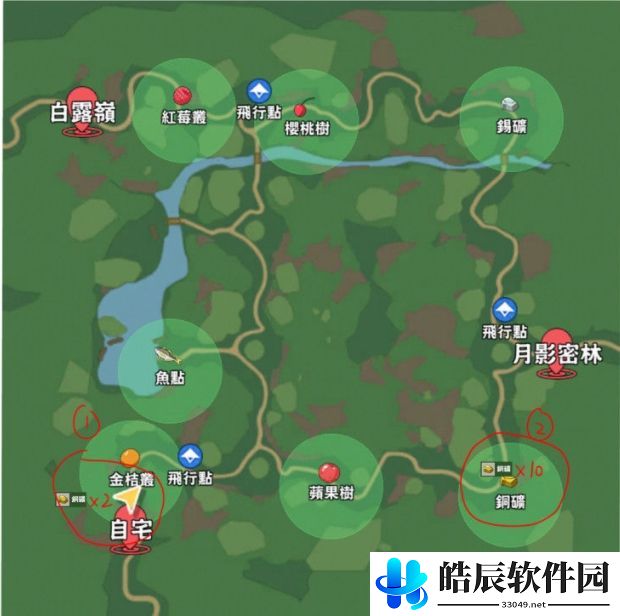 小森生活朝晖森林资源分布图 朝晖森林资源地图