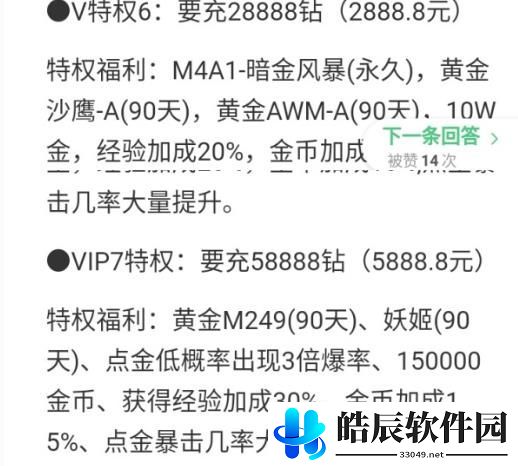 cf手游vip价格表 vip1-9特权介绍